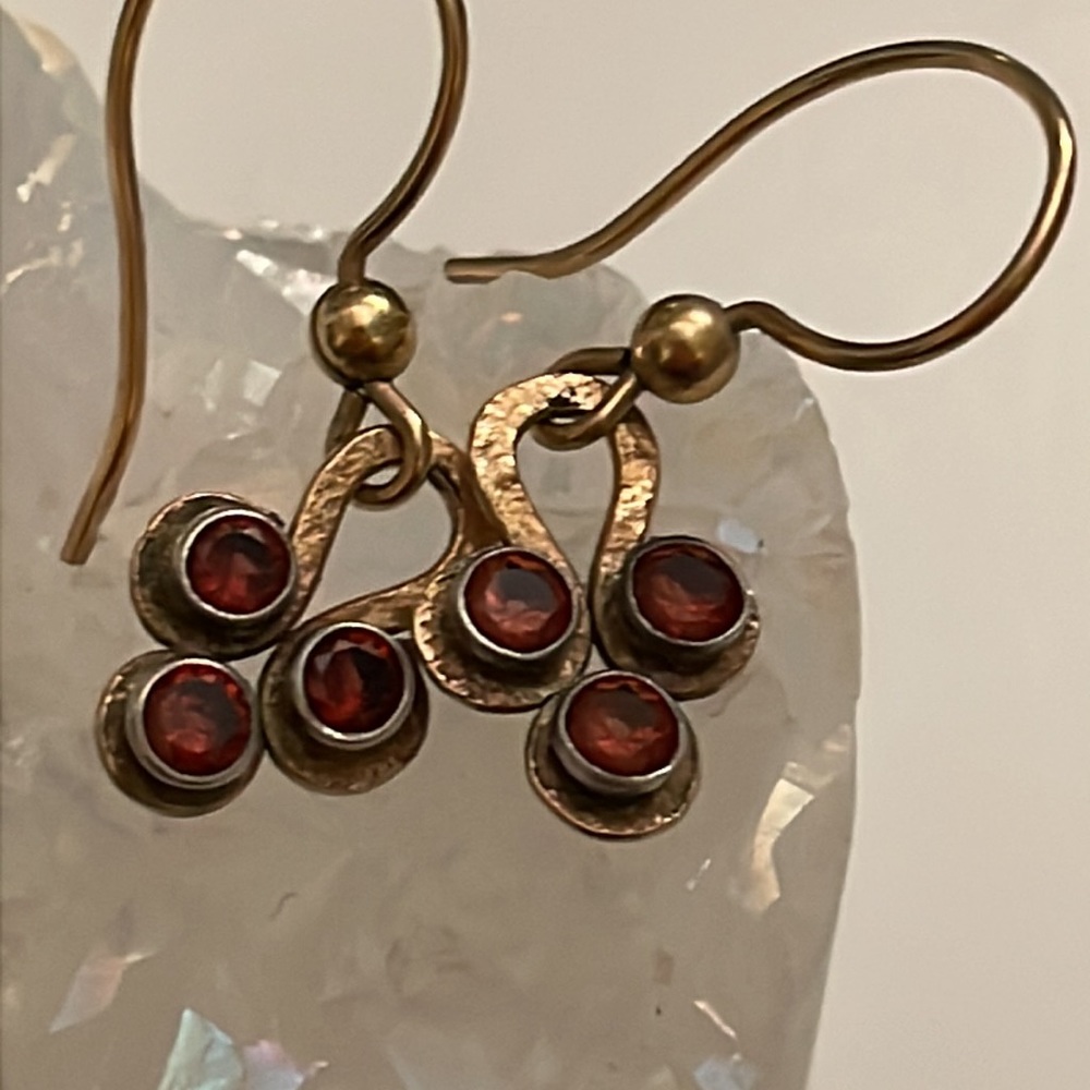 Orange citrine swirl earrings